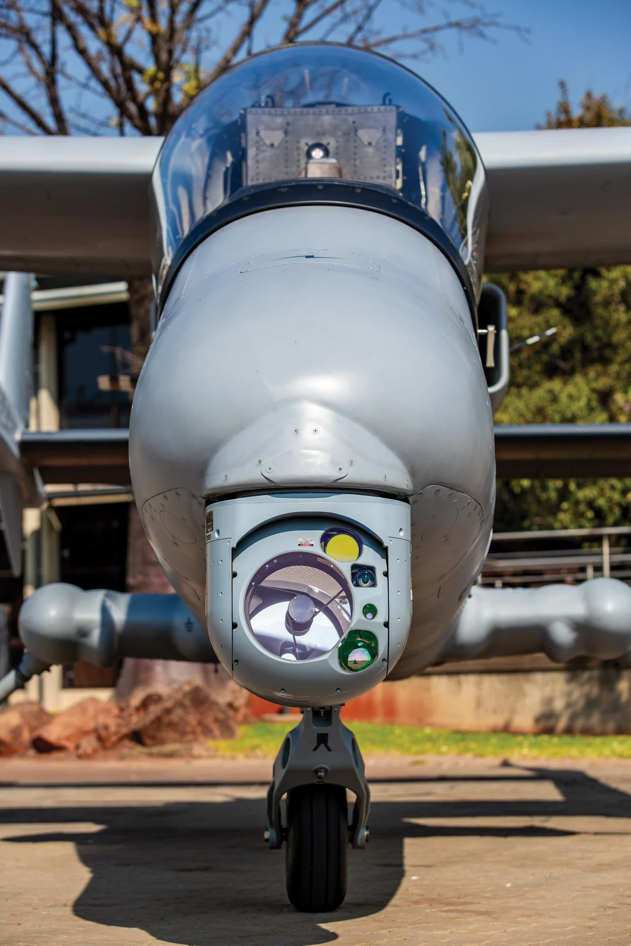 Aselsan's ASELFLIR-500 Electro-Optical Reconnaissance, Surveillance and Targeting System is integrated into the South African-made Mwari aircraft. (AA Photo)