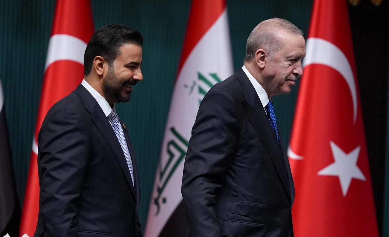 Turkish President Recep Tayyip Erdogan (R) and Iraqi Prime Minister Ali al-Zaydi (L) hold a joint press conference at the Presidential Complex following their bilateral and interdelegation meetings in Ankara, Türkiye, on July 28, 2026. (AA Photo)