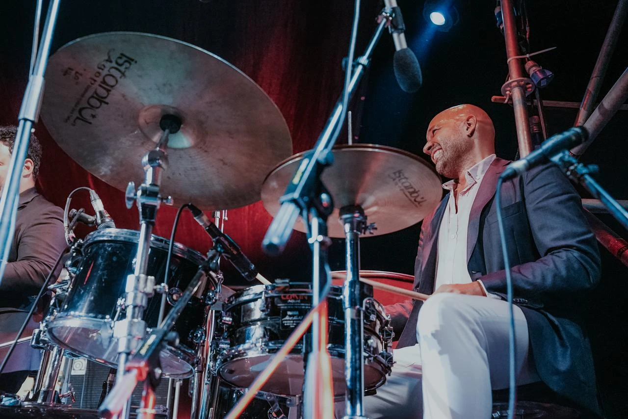 A drummer takes the stage during a previous edition of the Bozcaada Jazz Festival. (Photo courtesy of Bozcaada Jazz Festival organizers)