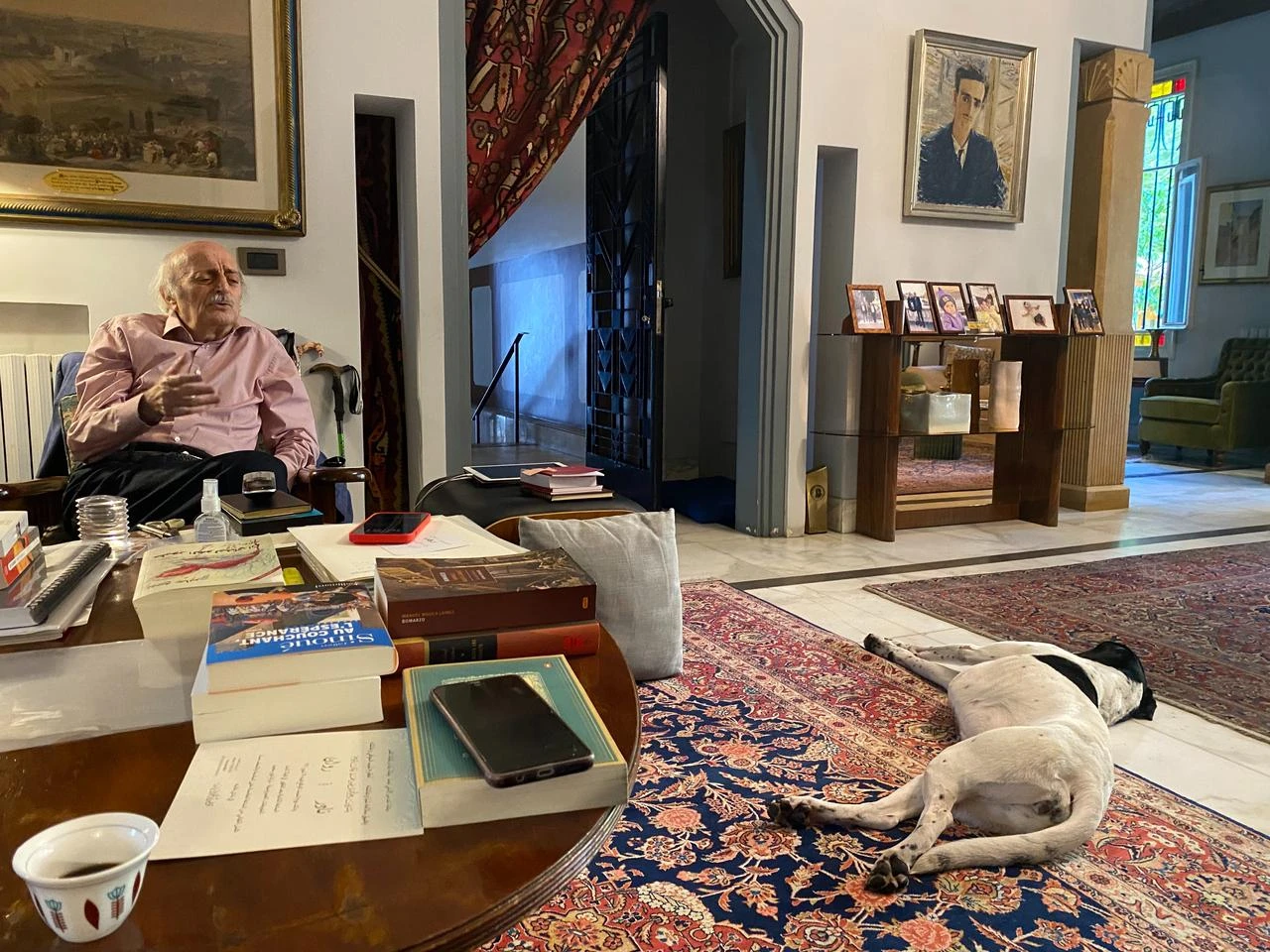 Walid Jumblatt speaks to Türkiye Today's managing editor Ilker Sezer in his residence in central Beirut in July 2026. (Photo: Ilker Sezer/Türkiye Today)