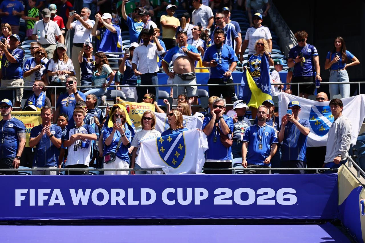 Fans follow the 2026 FIFA World Cup First Stage Group B match between Bosnia and Herzegovina and Qatar at Lumen Field (Seattle Stadium) in Seattle, Washington, United States on June 24, 2026. (AA Photo)