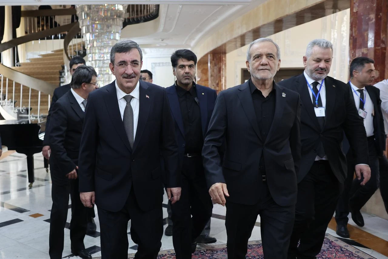 Turkish Vice President Cevdet Yilmaz meets with Iranian President Masoud Pezeshkian in Tehran, Iran, July 3, 2026. (AA Photo)