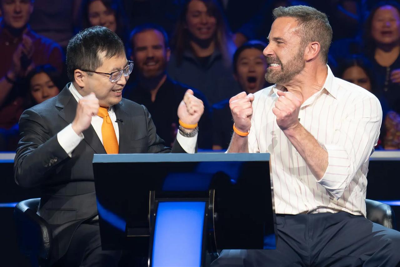 Jamie Ding and Ben Affleck on 'Who Wants to Be a Millionaire.' (Photo via Disney/Eric McCandless)