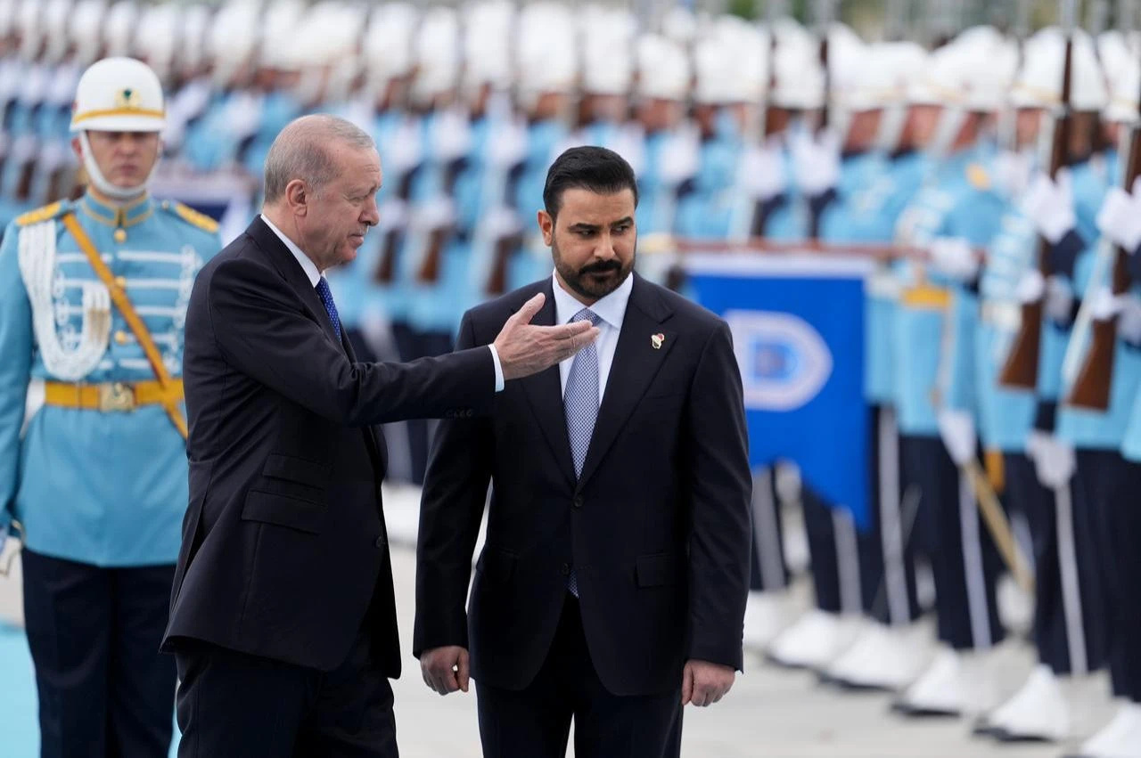 President Recep Tayyip Erdogan (L) welcomes Iraqi Prime Minister Ali al-Zaidi (R) with an official ceremony at the Presidential Complex in Ankara, Türkiye, July 28, 2026. (AA Photo)
