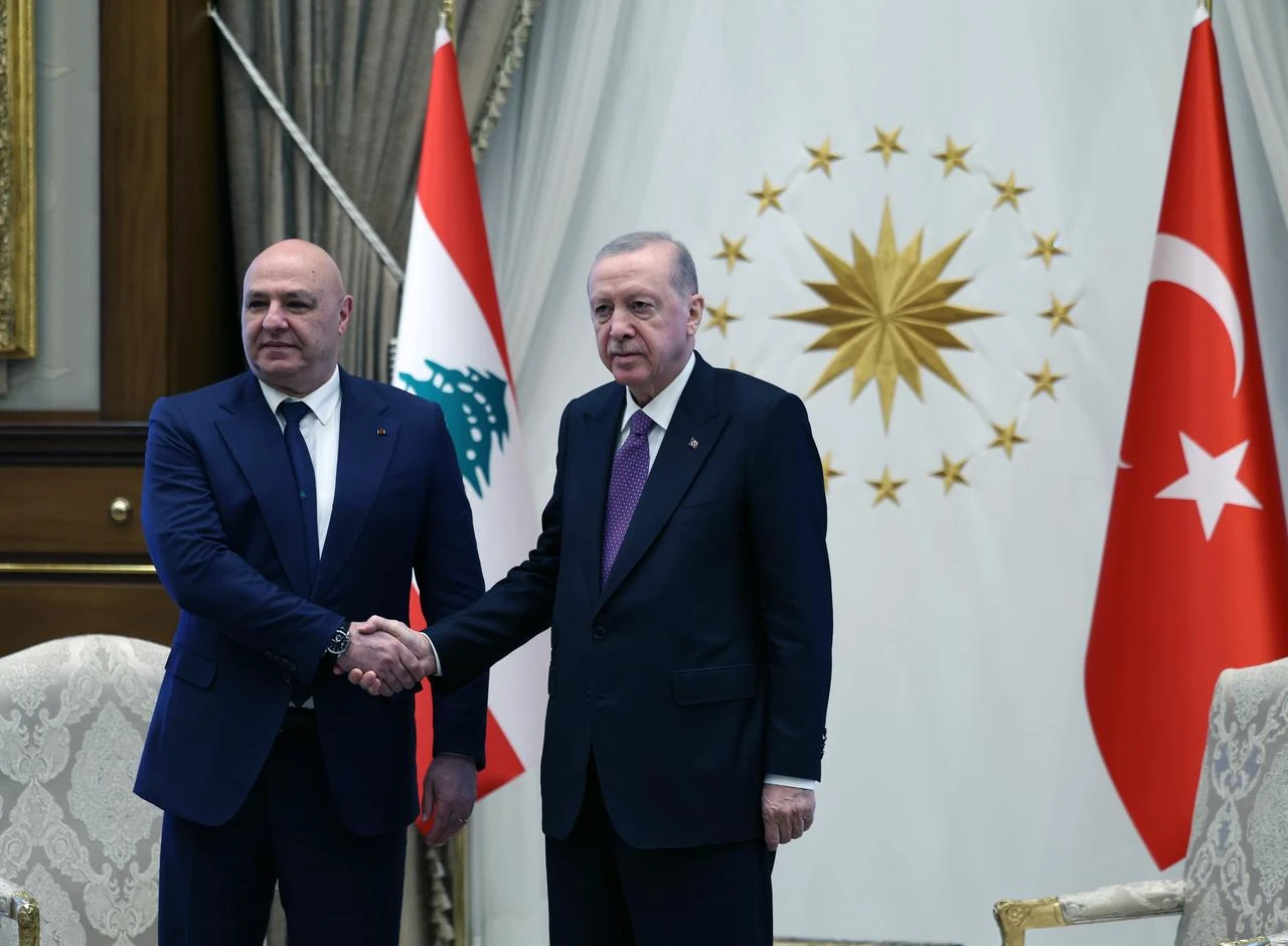 President Recep Tayyip Erdogan meets with Lebanese President Joseph Aoun at the Presidential Complex in Ankara, Türkiye, on July 30, 2026. (Photo via Turkish Presidency/Mustafa Kamaci/HO)