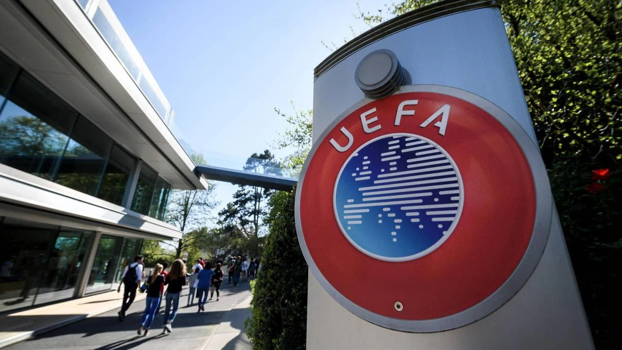 A picture taken on April 20, 2018 shows the House of European Football, the UEFA headquarters in Nyon. (AFP Photo)