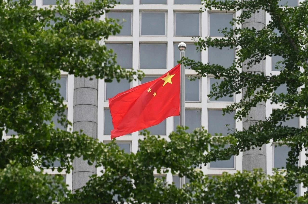 The Chinese national flag flies outside the Ministry of Foreign Affairs in Beijing, China, July 26, 2023. (AFP Photo)