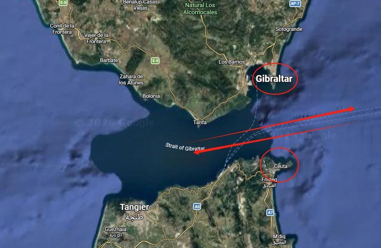 A map highlights the Strait of Gibraltar and Spain's North African territories of Ceuta and Melilla, which serve as a critical geopolitical flashpoint and the European Union's only direct land borders with Africa. (via X)