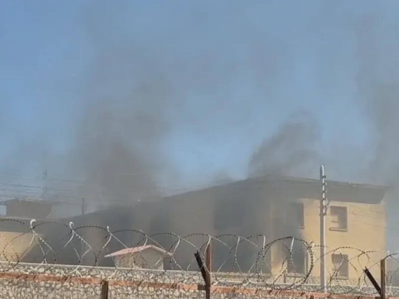 Turkish inmates reportedly set fire to mattresses and other objects at Korydallos Prison in western Athens, July 31, 2026. (Photo via Skai)