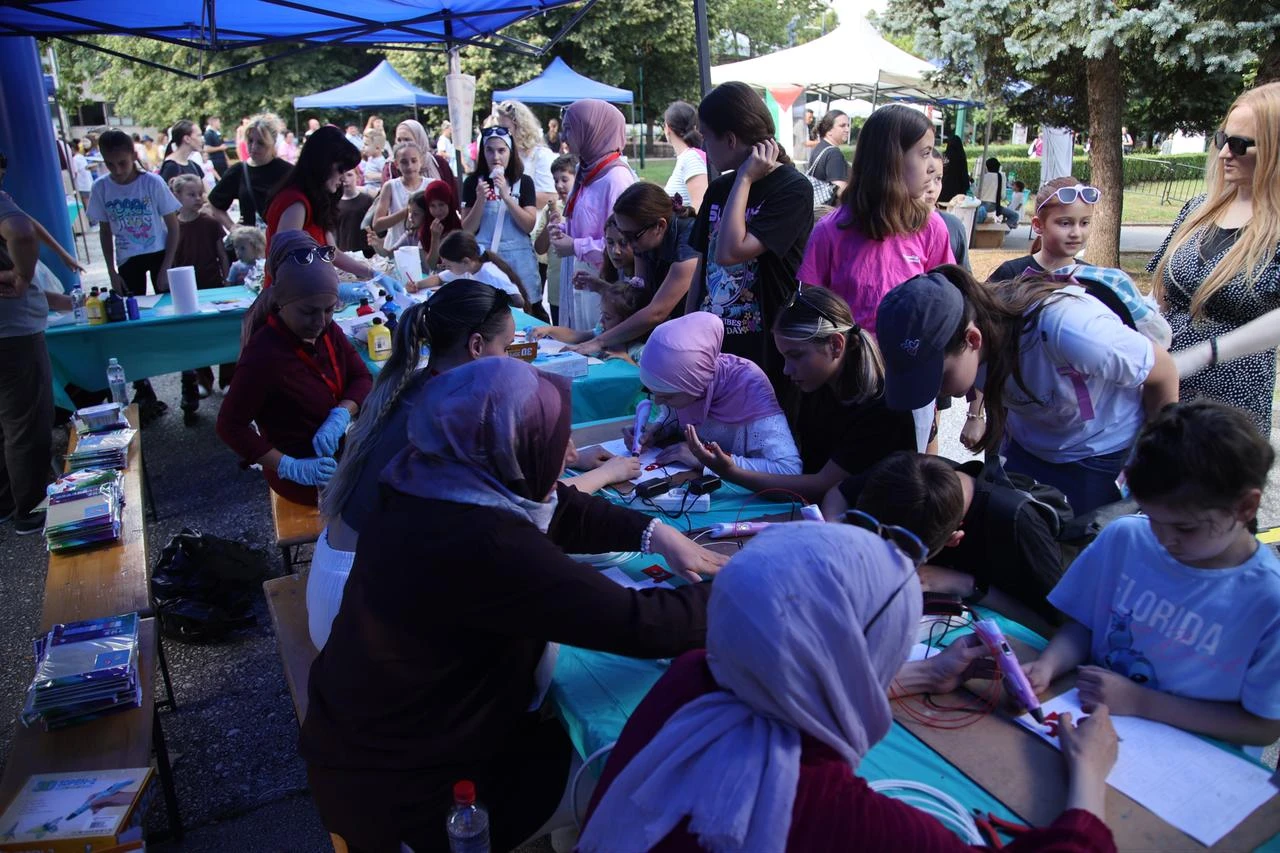 Participants engaged in various cultural activities and interactive events organized during the festival. Bosnia and Herzegovina, July 3, 2026. (AA Photo)