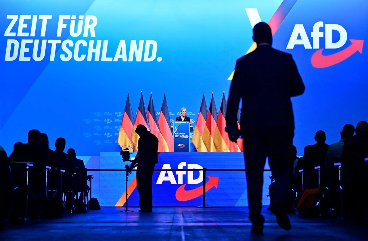 Co-leader of the far-right Alternative for Germany (AfD) party Alice Weidel addresses delegates at the party congress of far-right Alternative for Germany (AfD) at the Messe Erfurt fairground in Erfurt, eastern Germany on July 4, 2026. (AFP Photo)