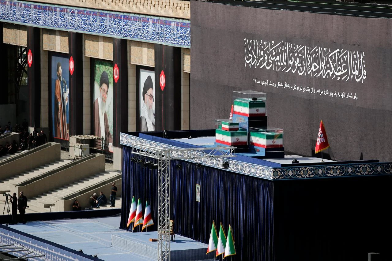 A state funeral ceremony takes place for former Iranian leader Ali Khamenei, who was killed in a U.S.-Israeli attack on Feb. 28, at Imam Khomeini Mosalla in Tehran, Iran, on July 3, 2026. (AA Photo)