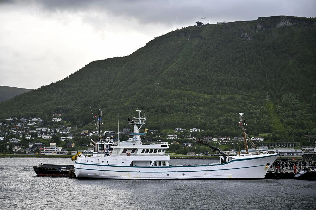 A research vessel is docked in Tromso as Türkiye’s Arctic expedition begins, July 5, 2026. (AA Photo)