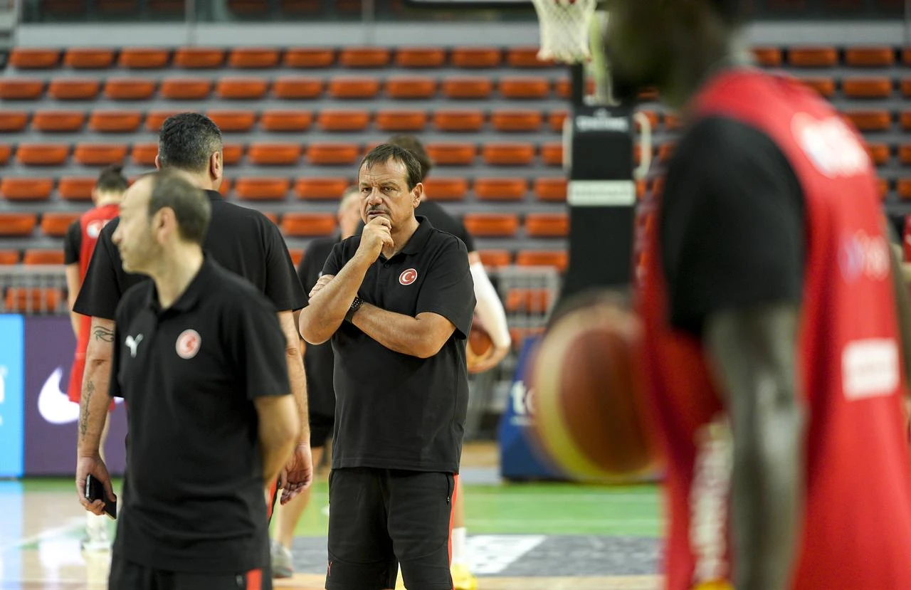 Türkiye men’s basketball team trains ahead of the World Cup qualifier against Bosnia and Herzegovina in Zenica, July 1, 2026. (AA Photo)