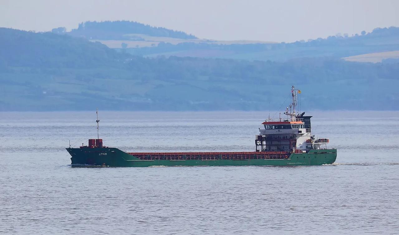 M/V LOTUS approaches Newport Docks off Penarth, Wales, after departing the Netherlands, May 10, 2025. (Photo via MarineTrafic)