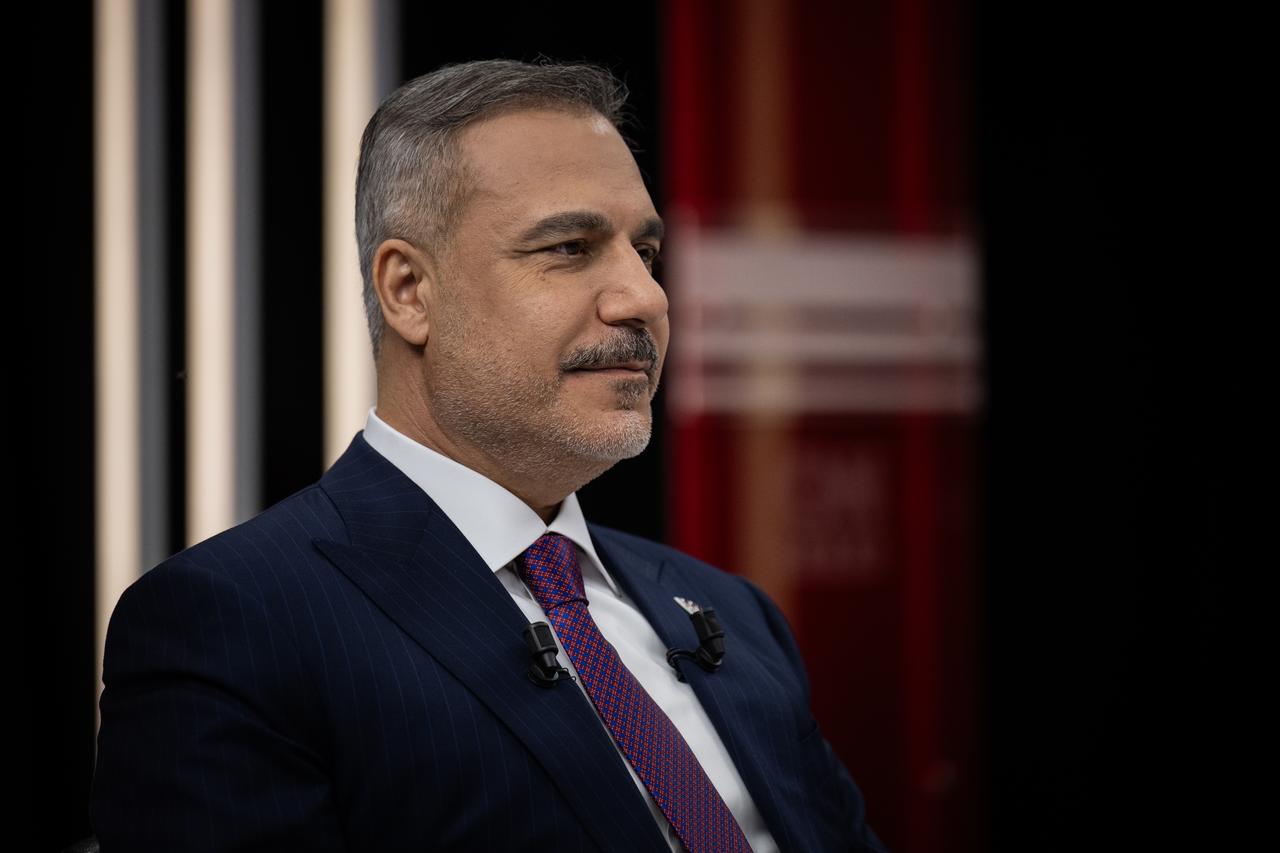 Turkish Foreign Minister Hakan Fidan speaks during a television program on CNN Turk channel in Ankara, Türkiye, July 1, 2026. (AA Photo)