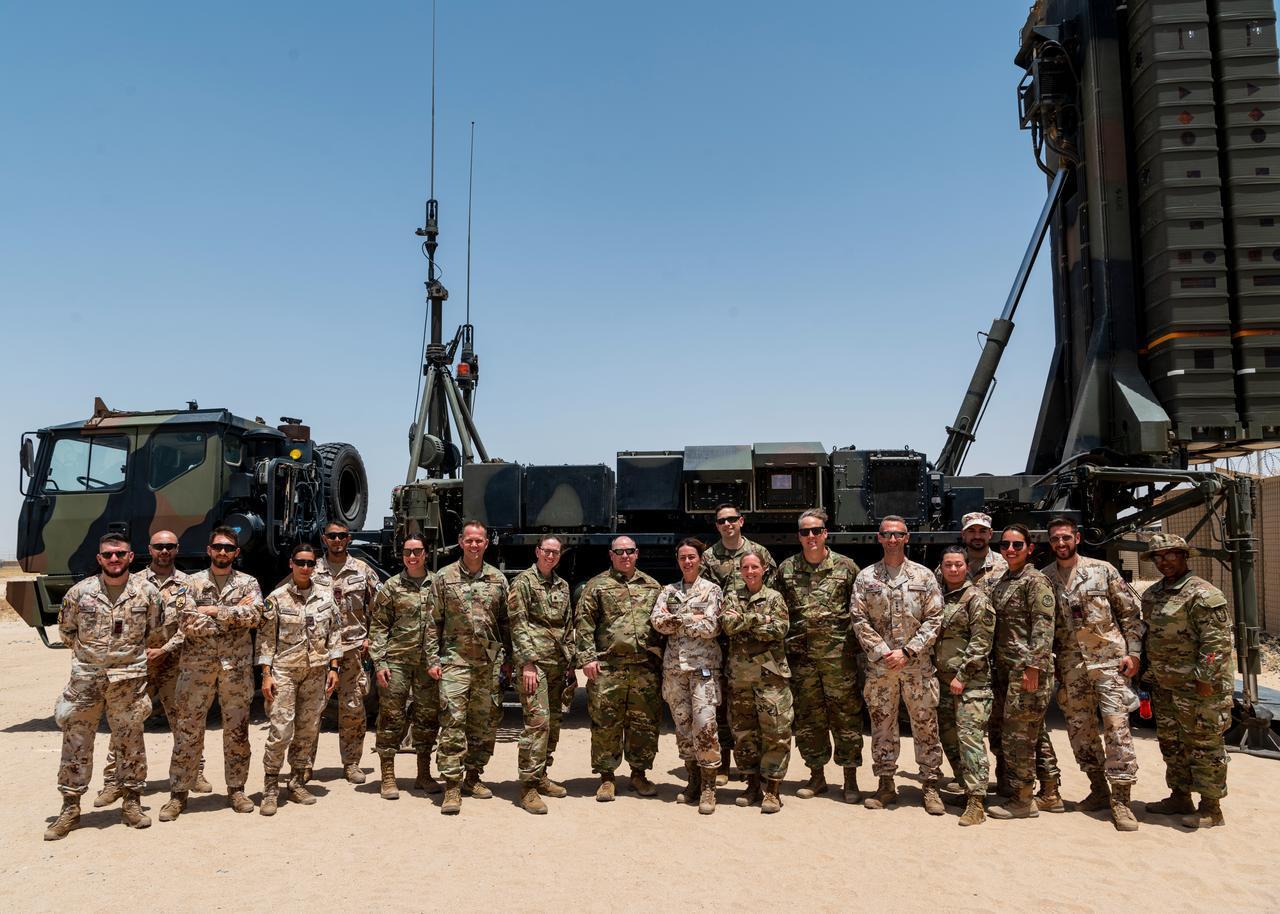 U.S. Airmen participate in an open day at the Italian SAMP-T site at Ali Al Salem Airbase, Kuwait, June 5, 2023. (Photo via U.S. Air Force)