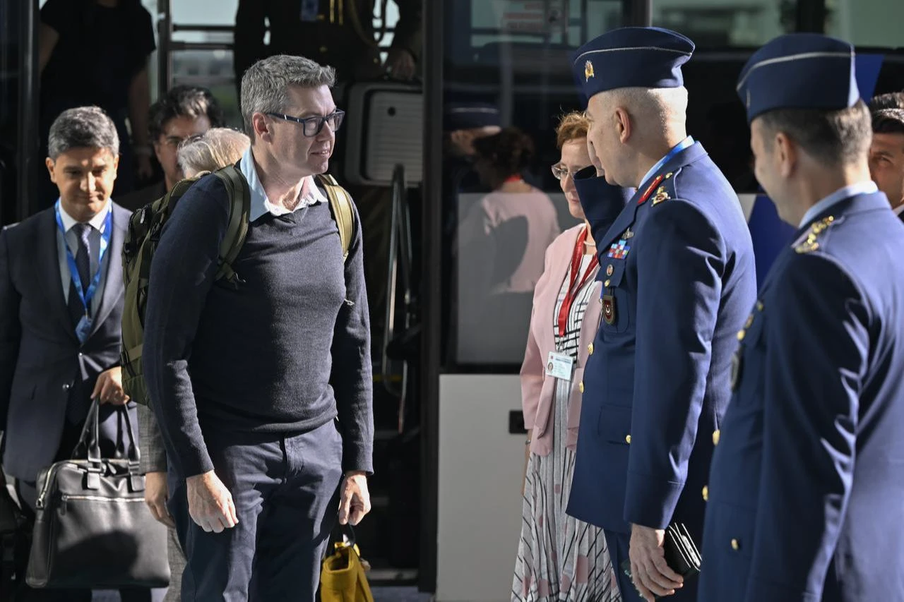 Australian Minister for Defense Industry and Pacific Affairs Patrick Conroy arrives at Esenboga Airport ahead of the 36th NATO Heads of State and Government Summit in Ankara, July 6, 2026. (AA Photo)