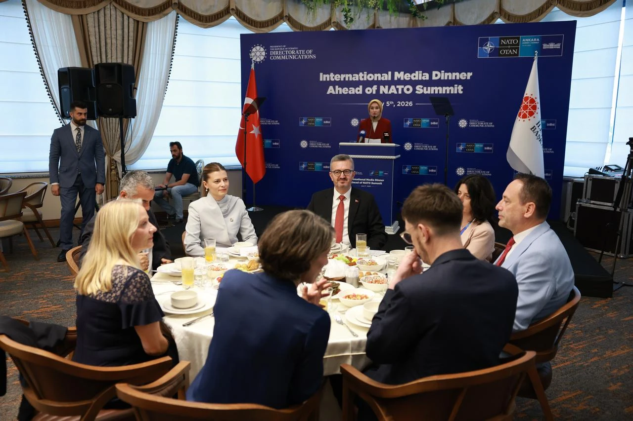 Türkiye's Communications Director Burhanettin Duran hosts international journalists, explaining the nation's strategic use of its culinary heritage to foster global understanding ahead of the July 7-8 NATO summit in Ankara, Türkiye, July 5, 2026. (AA Photo)