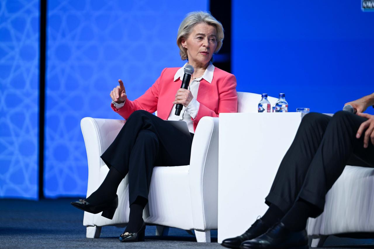 European Commission President Ursula von der Leyen delivers remarks at the Defense Industry Forum, held as part of the 36th NATO Heads of State and Government Summit in Ankara, Türkiye, July 7, 2026. (AA Photo)