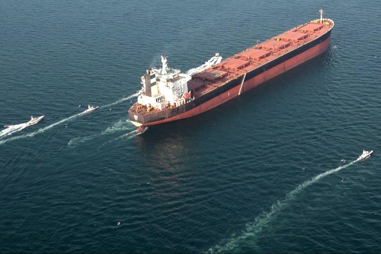 IRGC speedboats maneuver around a tanker during a military exercise in the Strait of Hormuz on Feb. 17, 2026, in this handout image released by Iran's Revolutionary Guard Corps via Sepanews. (AFP Photo)
