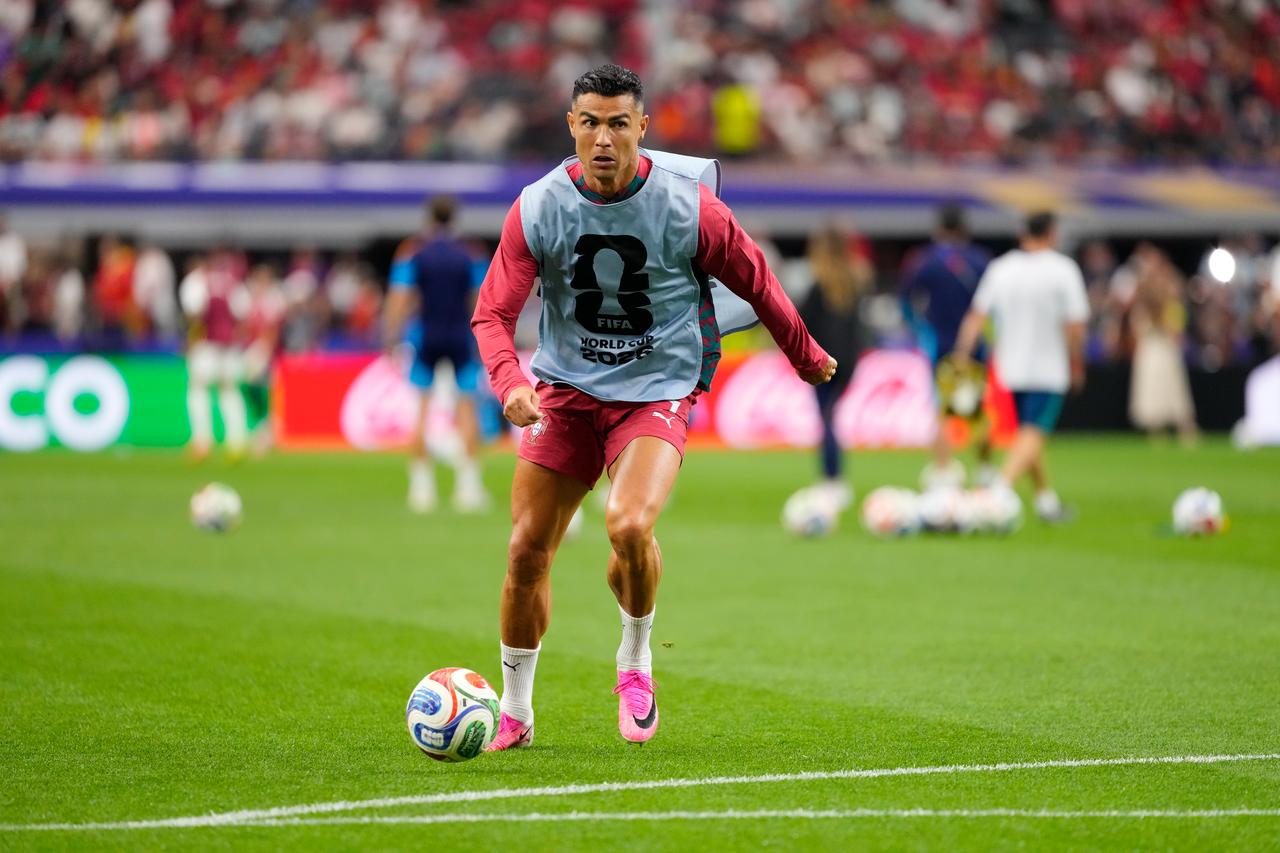 Cristiano Ronaldo of Portugal warms up prior the FIFA World Cup 2026 Round of 16 match between Portugal and Spain at Dallas Stadium in Arlington, Texas, United States on July 6, 2026. (AA Photo)
