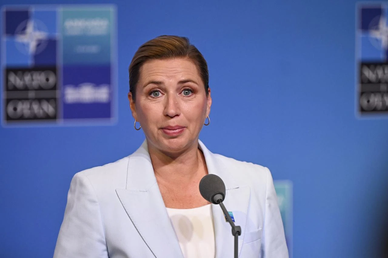 Danish Prime Minister Mette Frederiksen makes a statement to the press ahead of the main session of the North Atlantic Council Meeting during the second day of the 36th NATO Heads of State and Government Summit in Ankara, Türkiye, July 08, 2026. (AA Photo)