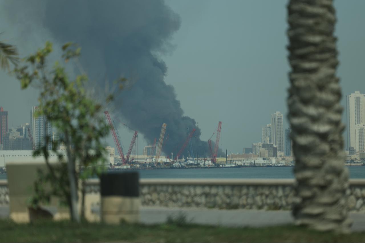 Smoke rises after Iran carried out a missile strike on the main headquarters of the U.S. Navy’s 5th Fleet in Manama in retaliation against US-Israeli attacks, in Bahrain, February 28, 2026. (AA Photo)