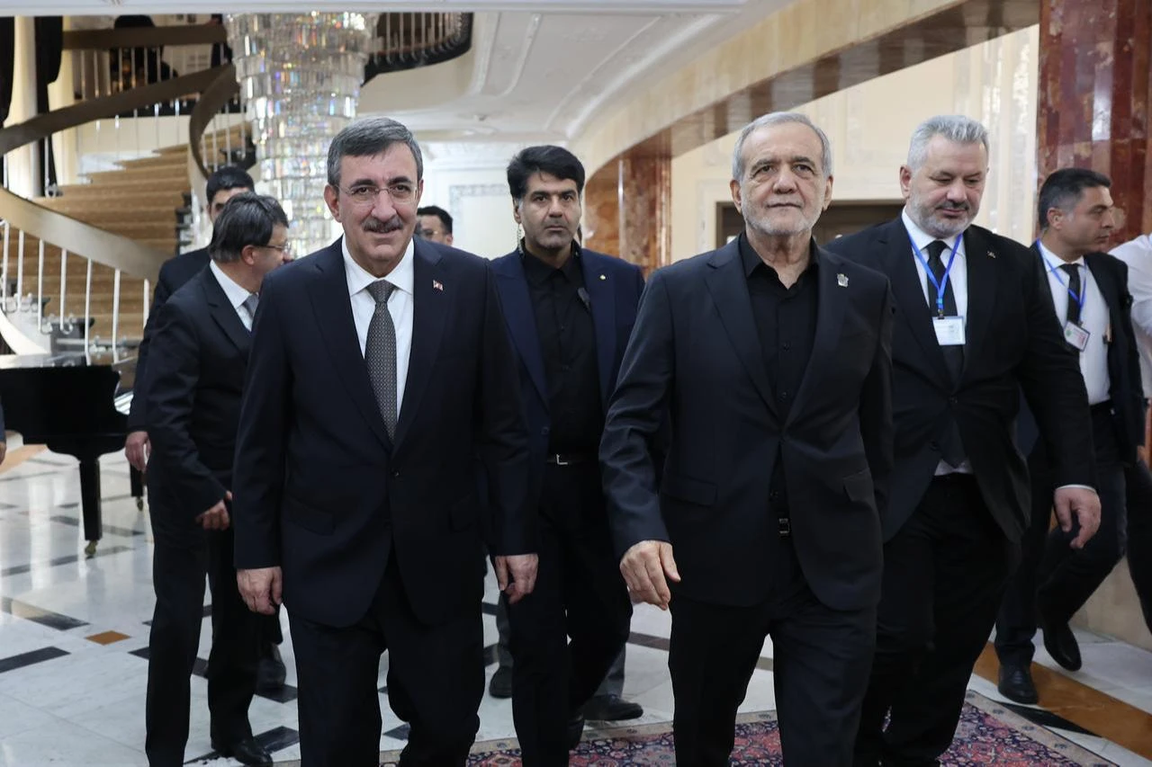Turkish Vice President Cevdet Yilmaz (L) meets with Iranian President Masoud Pezeshkian in Tehran, Iran, on July 3, 2026. (AA Photo)