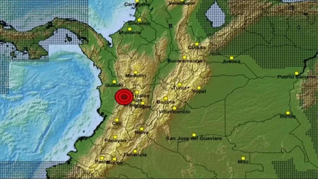 The map shows the epicenter of the earthquake.