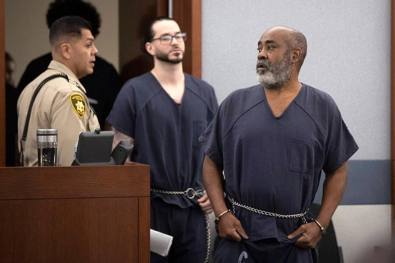 Duane Keith "Keffe D" Davis arrives in Clark County District Court on November 7, 2023, in Las Vegas, Nevada. (AFP Photo)