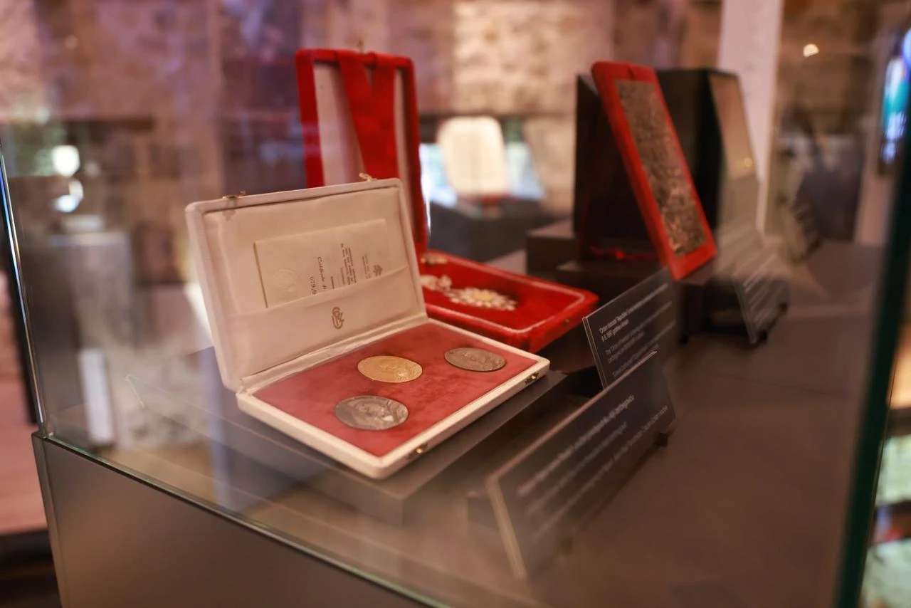 Medals and other items associated with Alija Izetbegovic are displayed at the renovated museum in Sarajevo, Bosnia and Herzegovina. (Courtesy of TIKA)