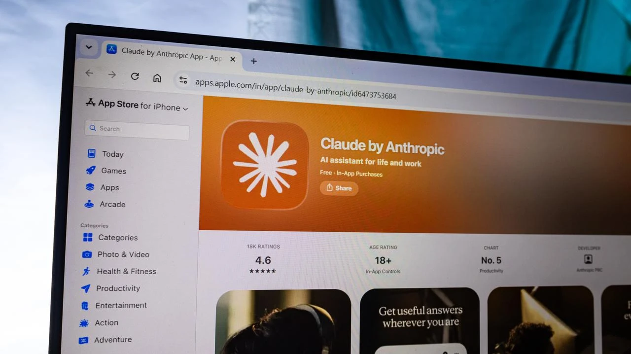 Claude by Anthropic application store page viewed on a computer screen. (Adobe Stock Photo)