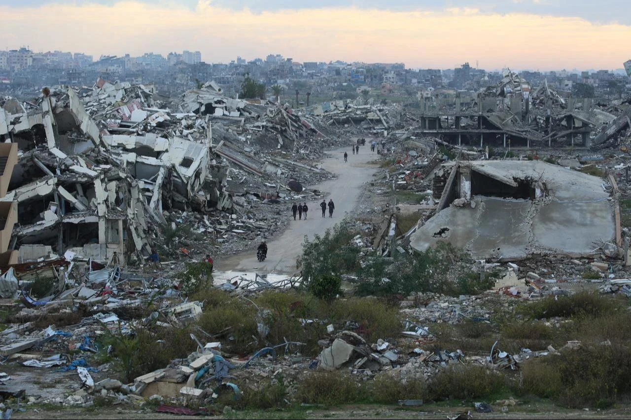 A general view of destroyed houses in Nuseirat camp in the central Gaza Strip, December 19, 2025. (AFP File Photo)