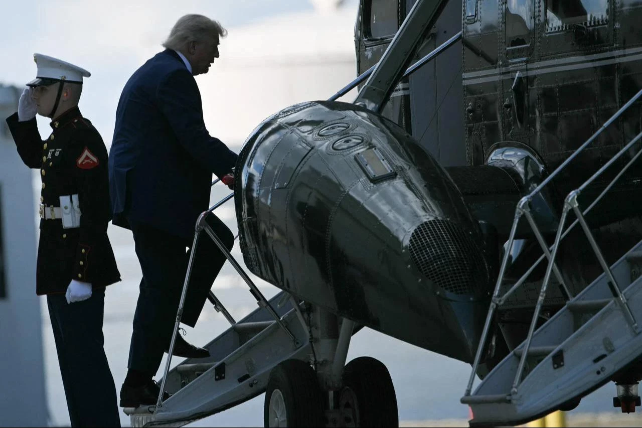 US President Donald Trump boards Marine One at Joint Base Andrews in Maryland on June 19, 2026. (AFP Photo)