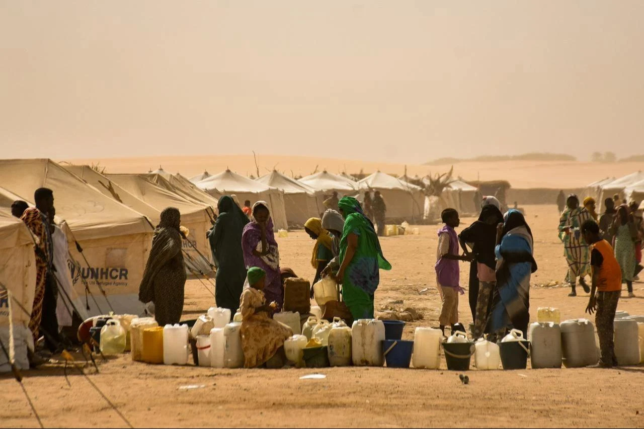 Sudanese families, numbering around 22,000 people, struggle to survive under conditions where even basic needs are met with great difficulty at Al-Affad Refugee Camp in Al-Dabbah, Sudan on January 13, 2026. (AA Photo)