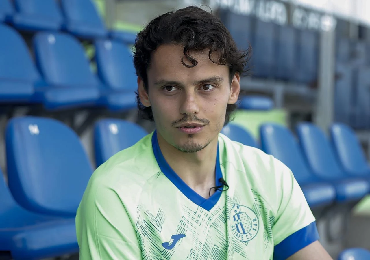 Turkish striker Enes Ünal at the Coliseum Alfonso Perez Stadium, Madrid, Spain, May 5, 2022. (AA Photo)