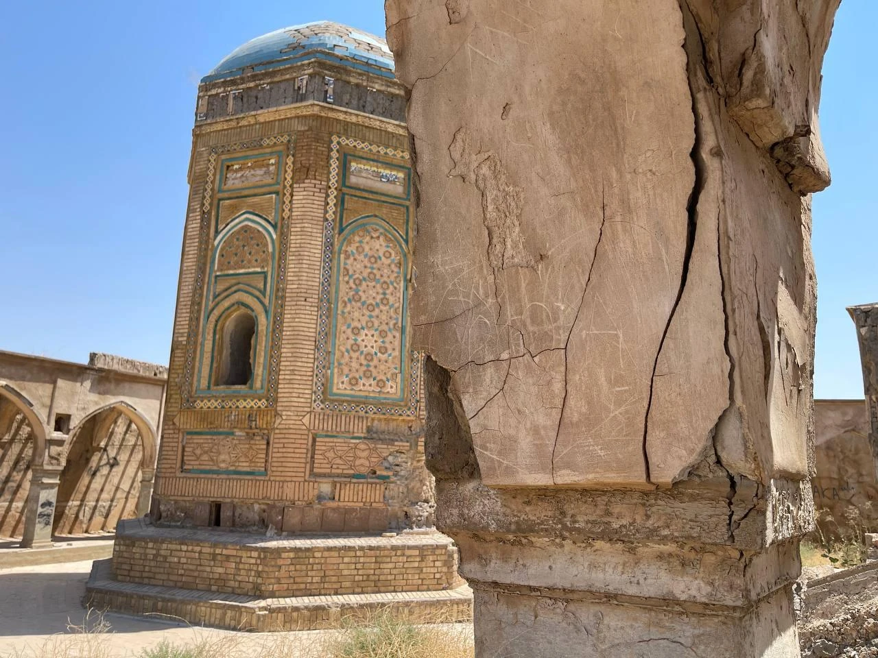 A view of the historic Green Dome (Gok Kumbet), built in 1361 during the Seljuk period inside the Citadel of Kirkuk in Kirkuk, Iraq, on August 11, 2026. (AA Photo)