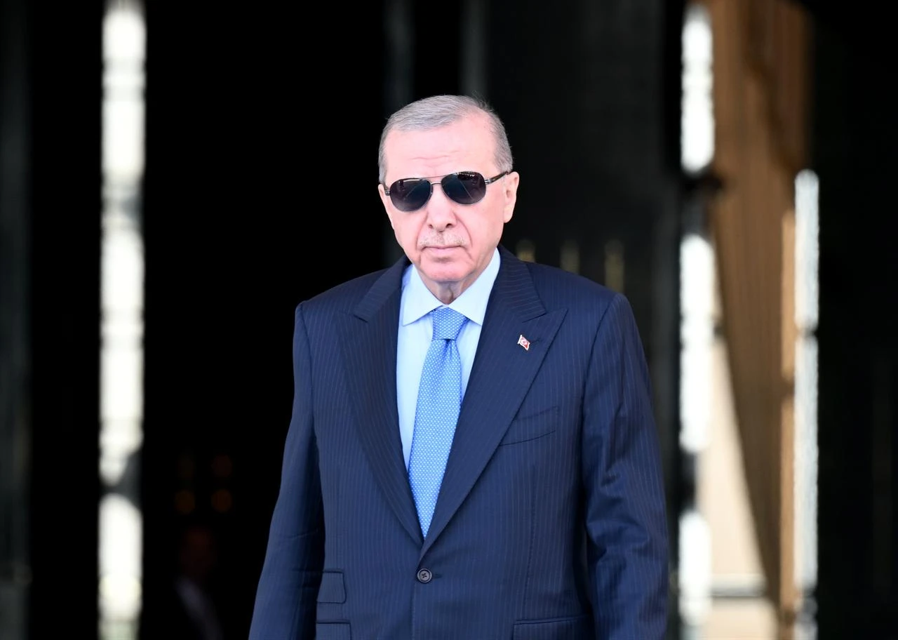 Turkish President Recep Tayyip Erdogan welcomes Austrian Chancellor Christian Stocker (not seen) with an official ceremony at the Presidential Complex in Ankara, Türkiye, August 10, 2026. (AA Photo)