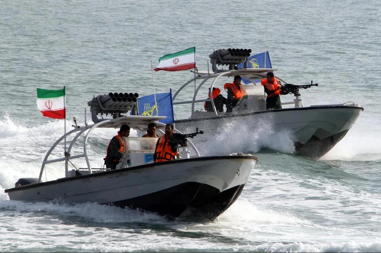 Iranian missile boats patrol territorial waters in the Strait of Hormuz at an unspecified date and exact location. (AFP Photo)