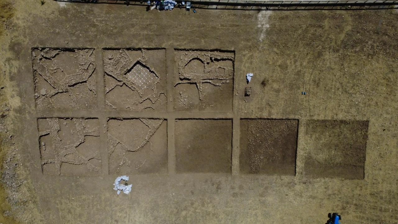 Excavation trenches reveal the outlines of stone-built structures during ongoing archaeological research at Gobeklitepe in Sanliurfa, Türkiye. (IHA Photo)