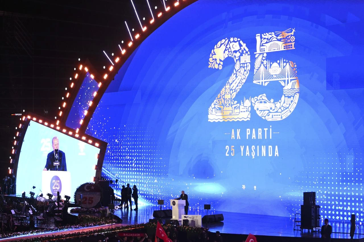 Turkish President and Leader of the Justice and Development (AK) Party Recep Tayyip Erdogan delivers a speech during the AK Party’s 25th Foundation Anniversary Event at Baskent Nation’s Garden in Ankara, Türkiye, August 14, 2026. (AA Photo)