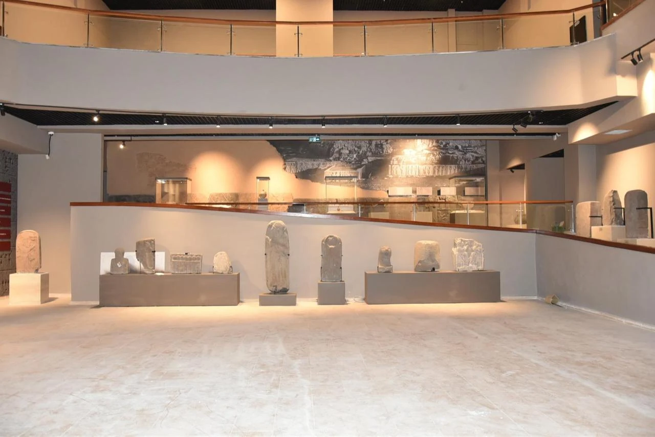 Archaeological artifacts are displayed inside the renovated Gaziantep Archaeology Museum after it reopened to visitors following the Feb. 6 earthquakes, Gaziantep, Türkiye, Aug. 14, 2026. (AA Photo)