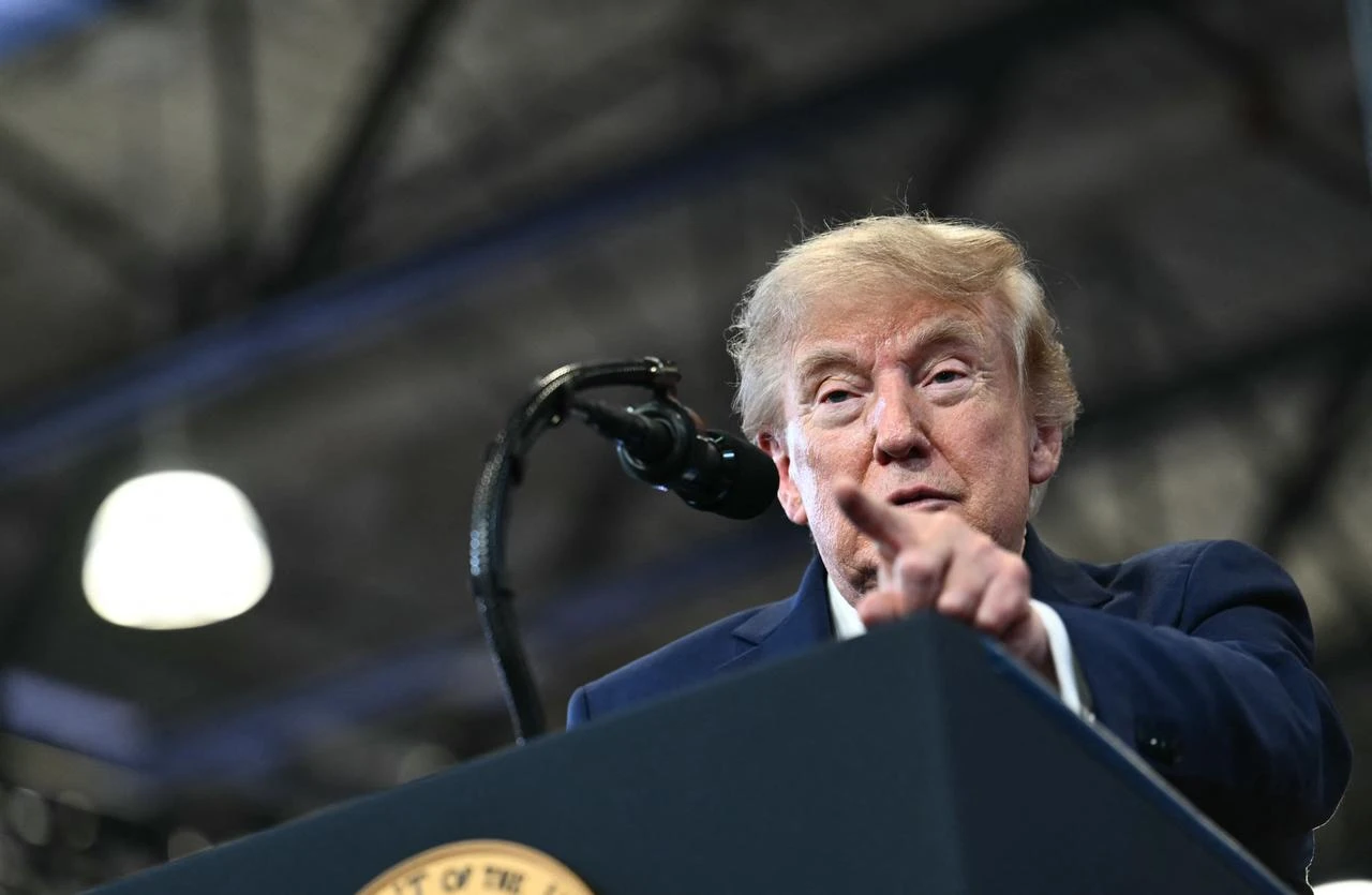 US President Donald Trump delivers remarks at the Nassau County Police Academy Center for Training and Intelligence in Garden City, New York, on August 14, 2026. (AFP Photo)