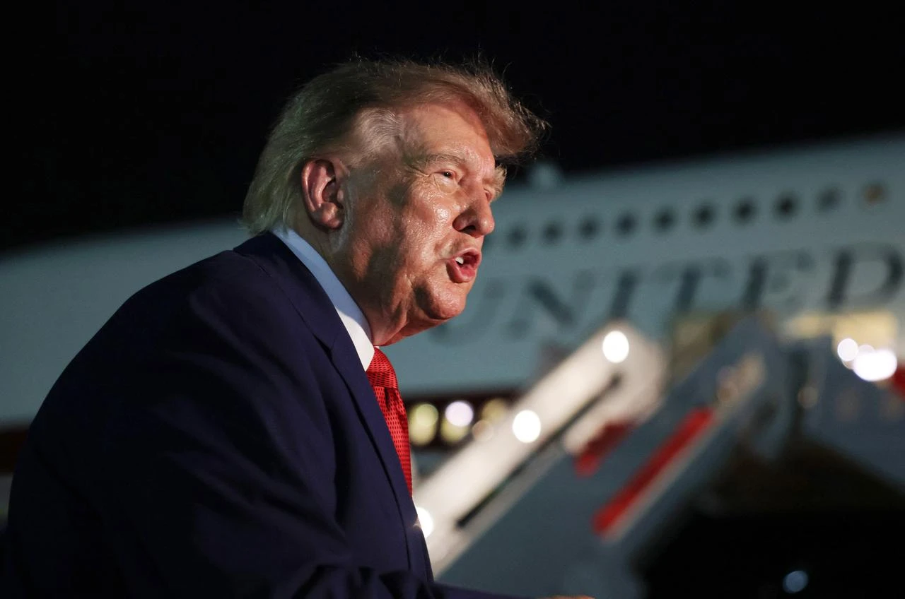 U.S. President Donald Trump speaks to reporters after stepping off Air Force One on August 11, 2026 in Joint Base Andrews, Maryland. (AFP Photo)