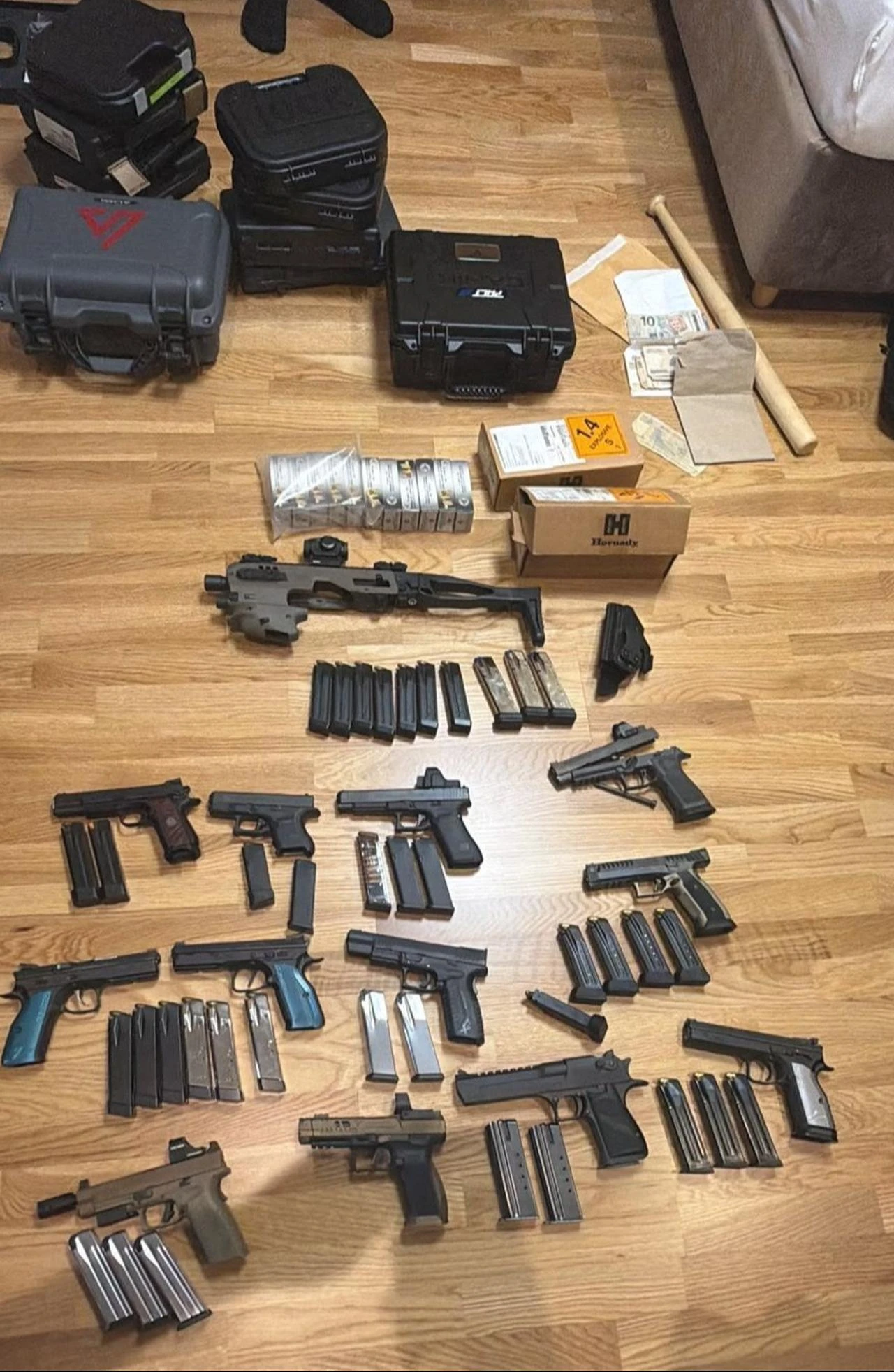 The photo shows what investigators found during the operation targeting the Alihan Kuris For-Profit Criminal Organization. (AA Photo)