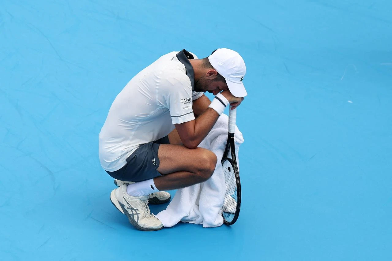 Novak Djokovic reacts during match against Thiago Agustín Tirante on day five of the Cincinnati Open at Lindner Family Tennis Center on August 15, 2026, in Mason, Ohio. (AFP Photo)