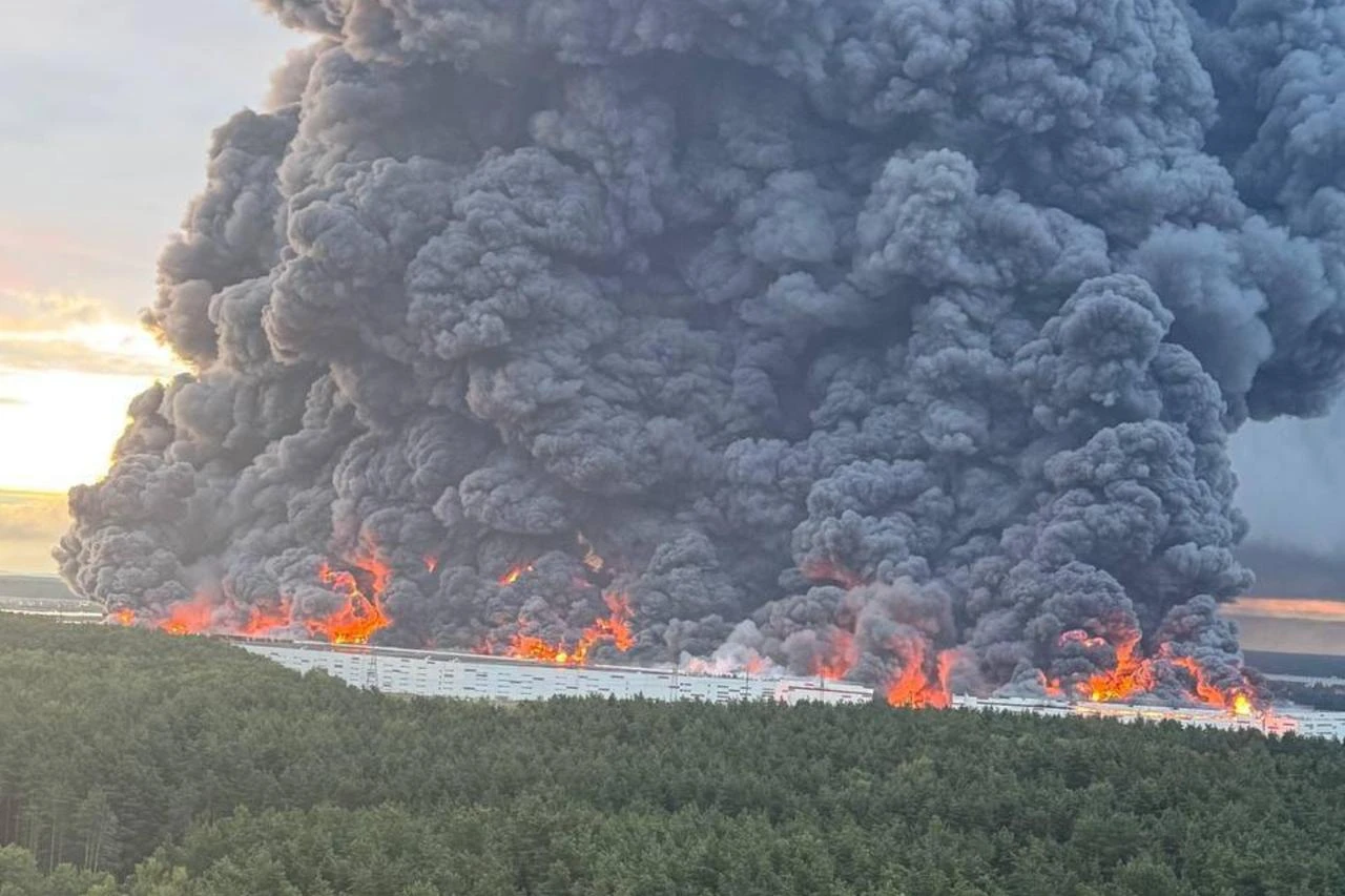 Massive drone attack sets Russia's largest Wildberries warehouse ablaze