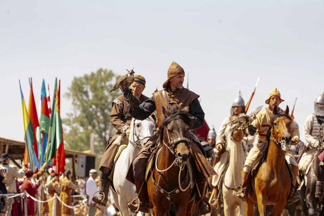 Scene from The Great Hun-Turk Kurultay, held in the town of Bugac in Hungary’s Bacs-Kiskun region. (AA Photo)