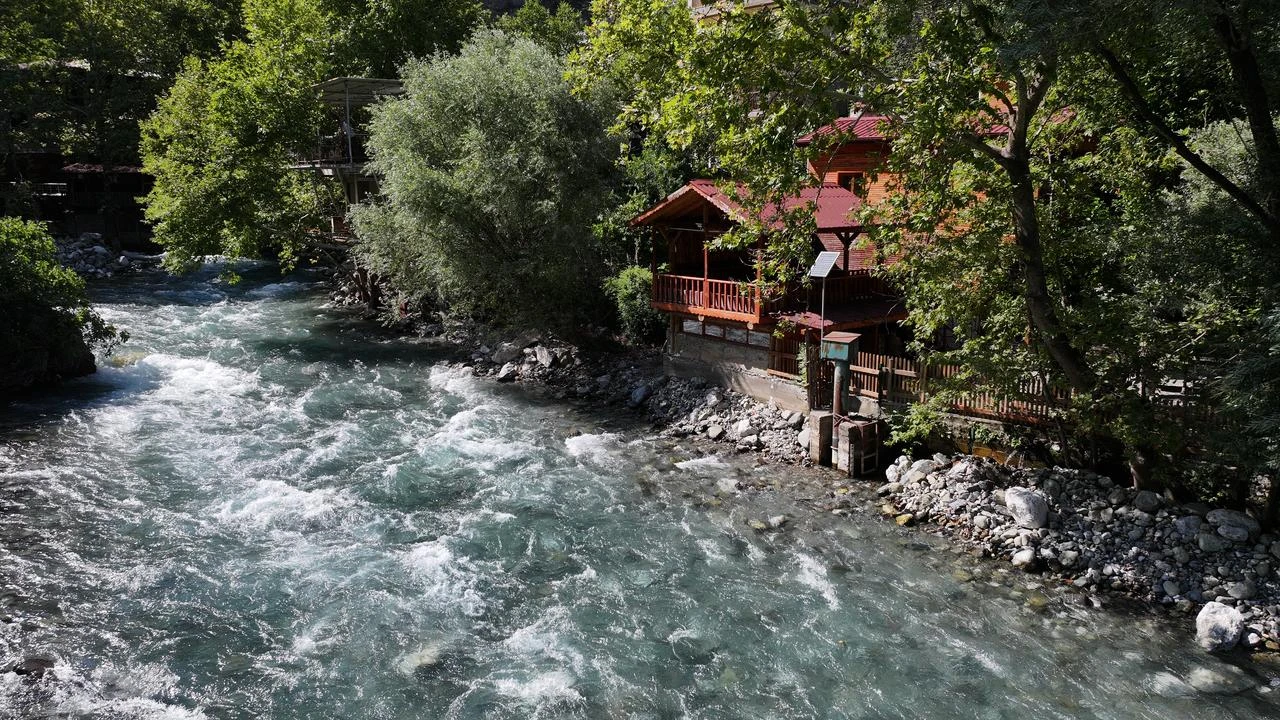 Aerial view of Kayseri’s Yahyali district, home to the Kapuzbsi Waterfalls. (AA Photo)